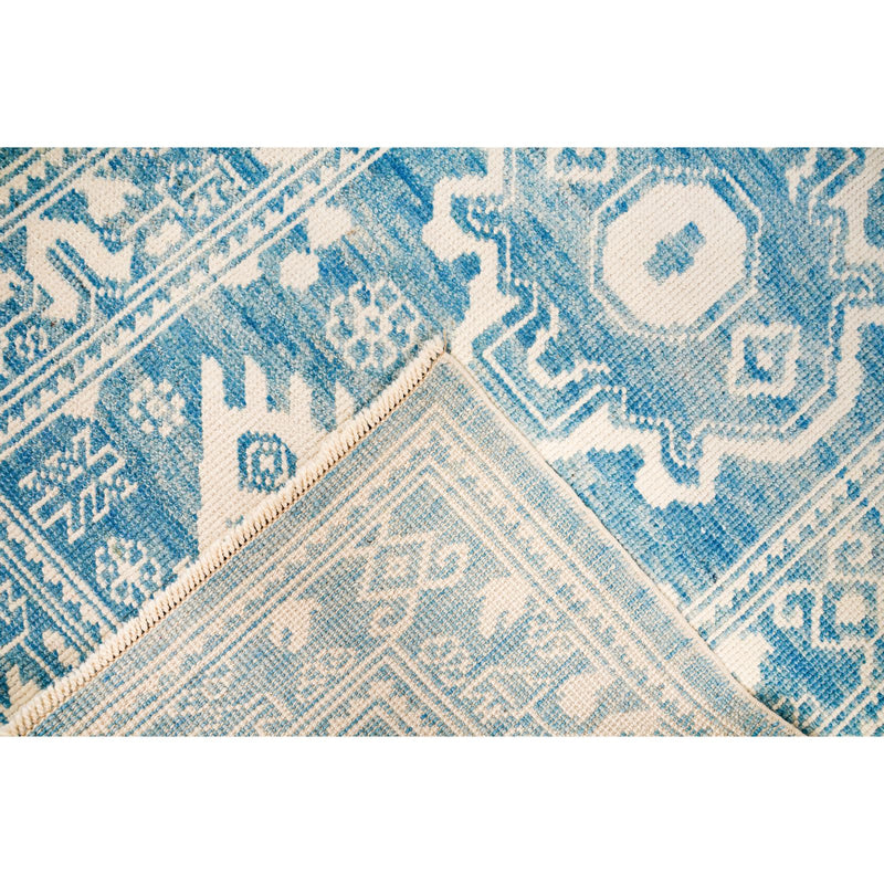 3x13 Blue and Ivory Turkish Oushak Runner