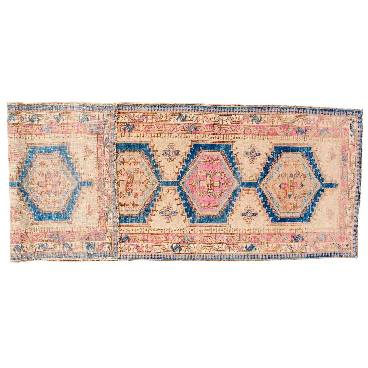 3x11 Navy and Pink Turkish Oushak Runner