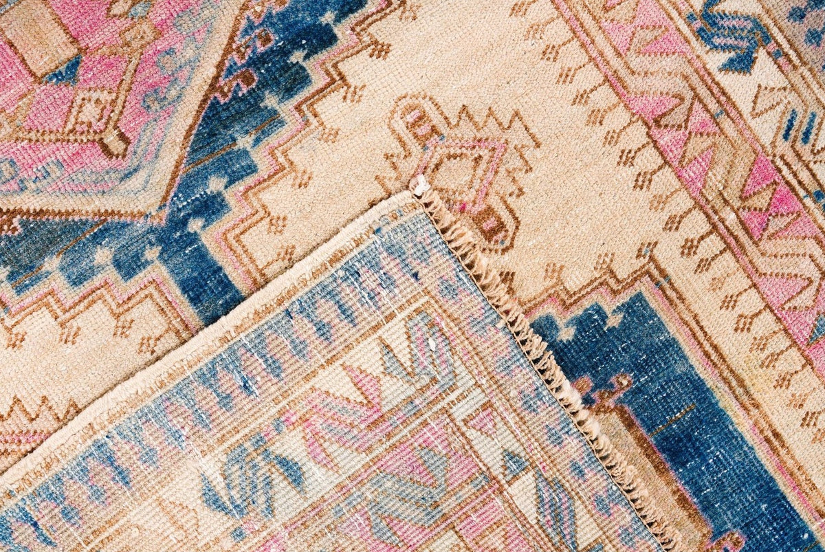 3x11 Navy and Pink Turkish Oushak Runner