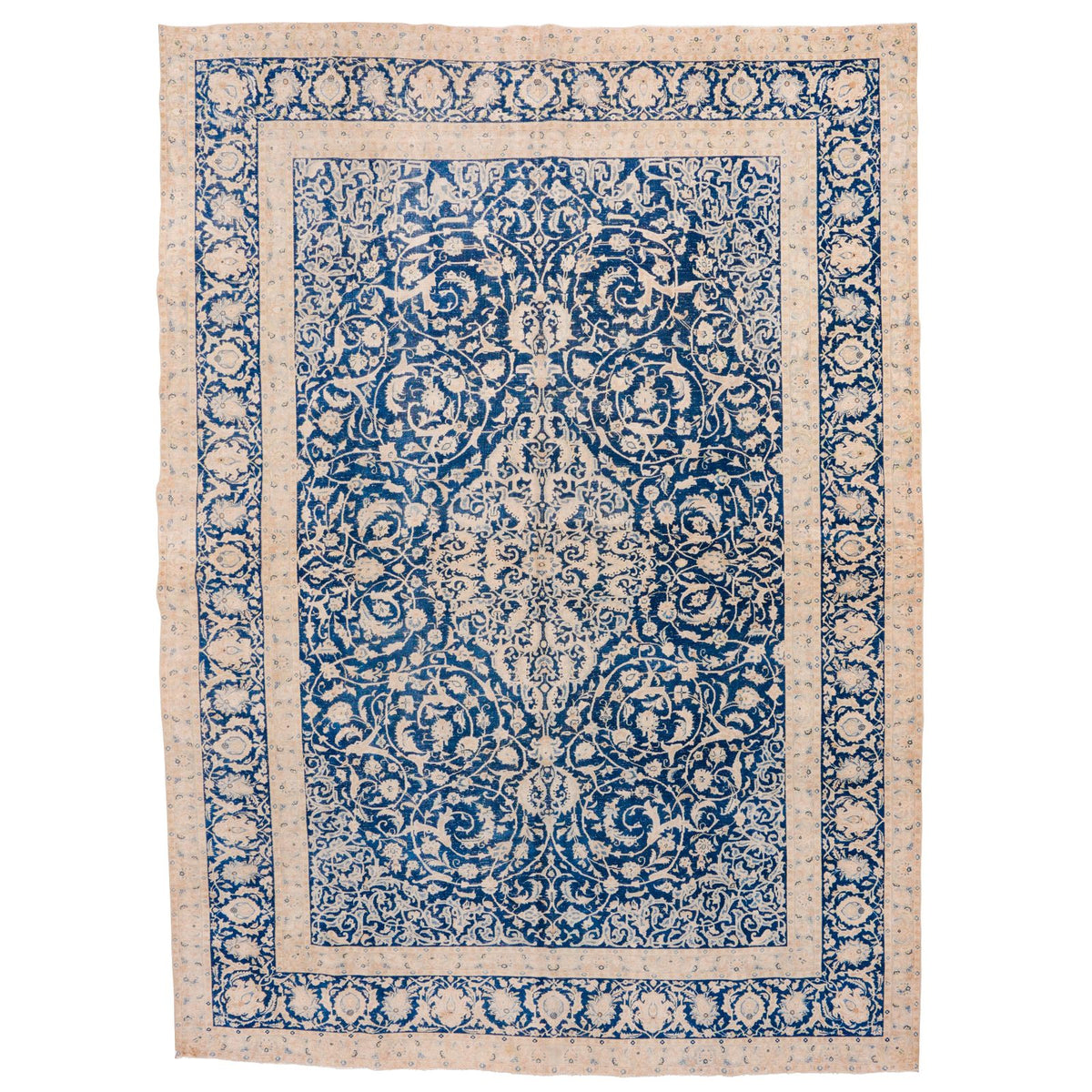 9x13 Navy and Ivory Persian Traditional Rug