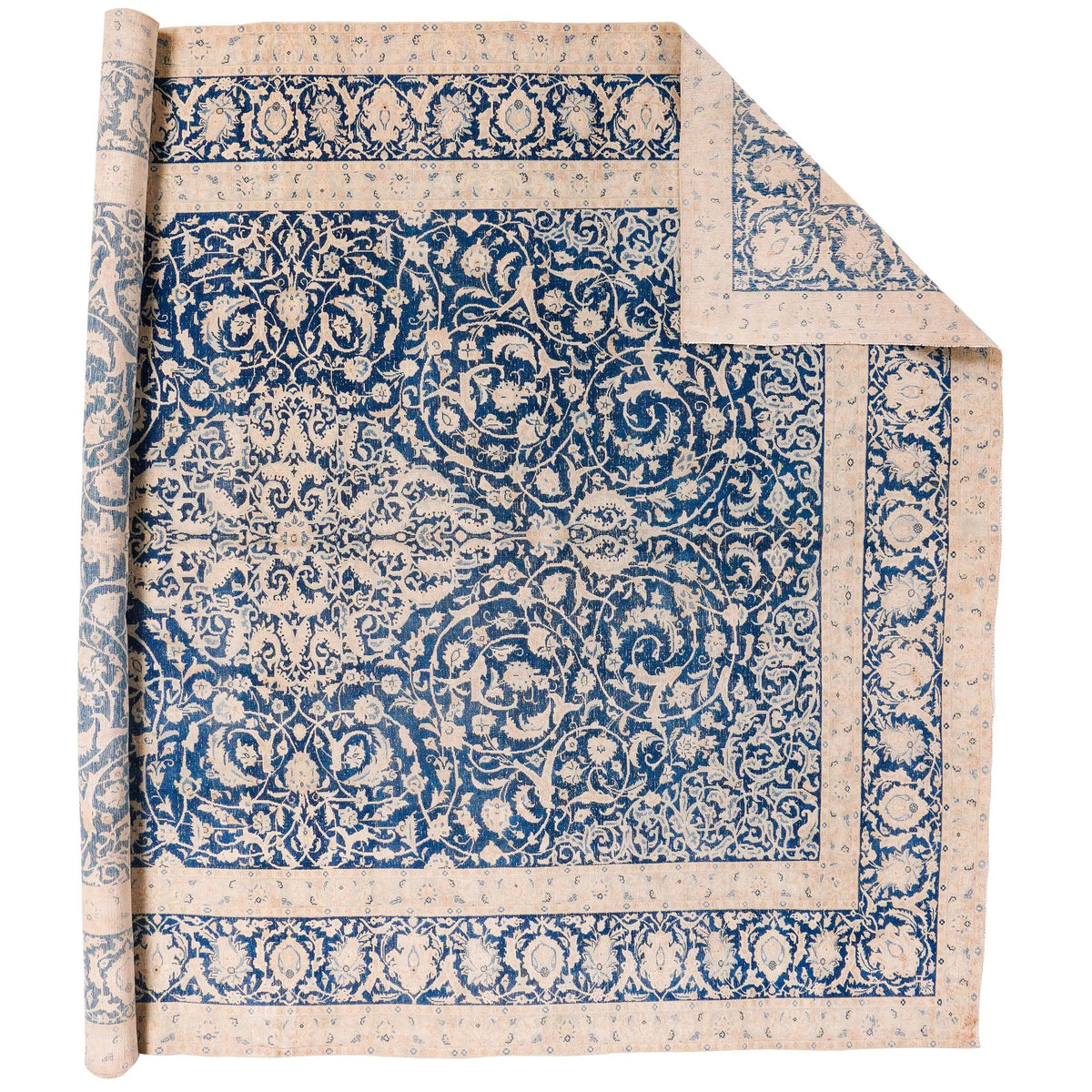 9x13 Navy and Ivory Persian Traditional Rug