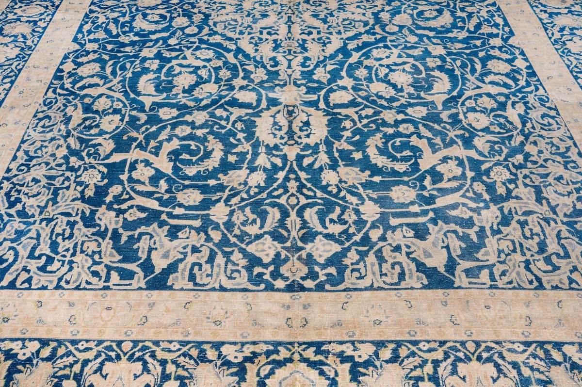 9x13 Navy and Ivory Persian Traditional Rug