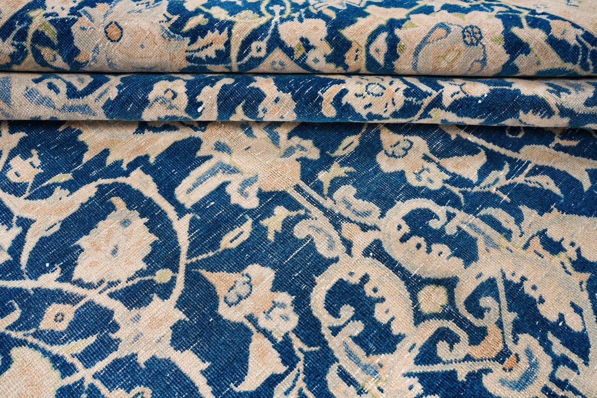 9x13 Navy and Ivory Persian Traditional Rug