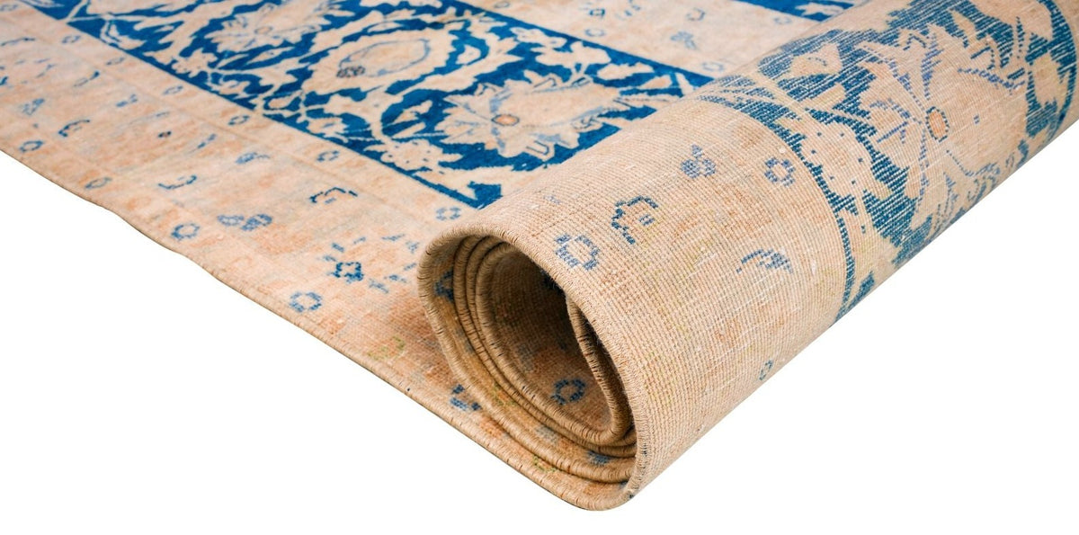 9x13 Navy and Ivory Persian Traditional Rug