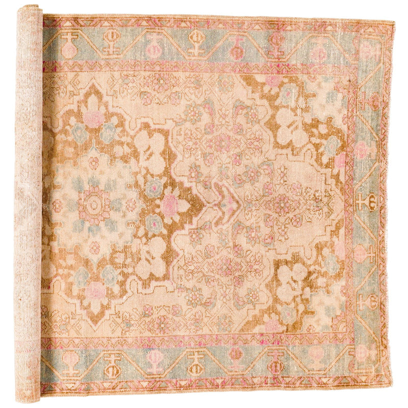 4x7 Pink and Blue Persian Traditional Rug
