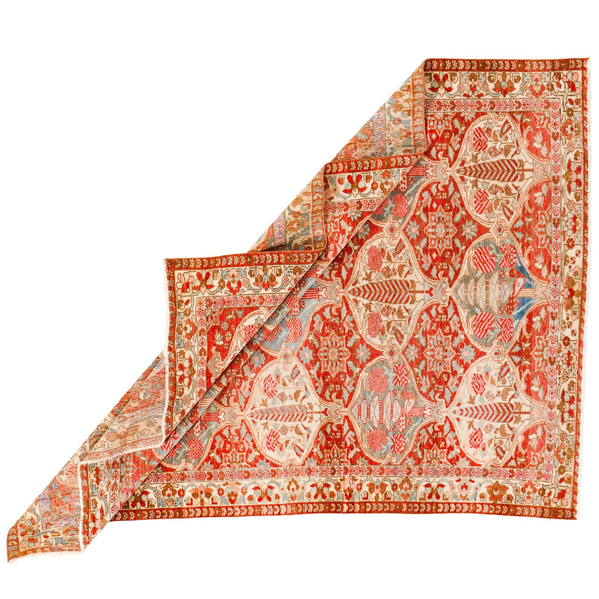 5x7 Rust and Ivory Persian Rug