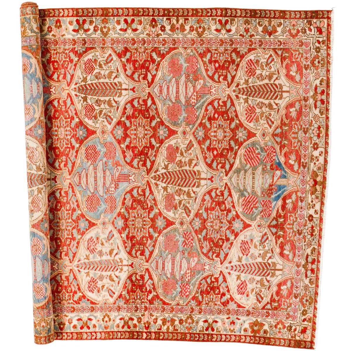 5x7 Rust and Ivory Persian Rug