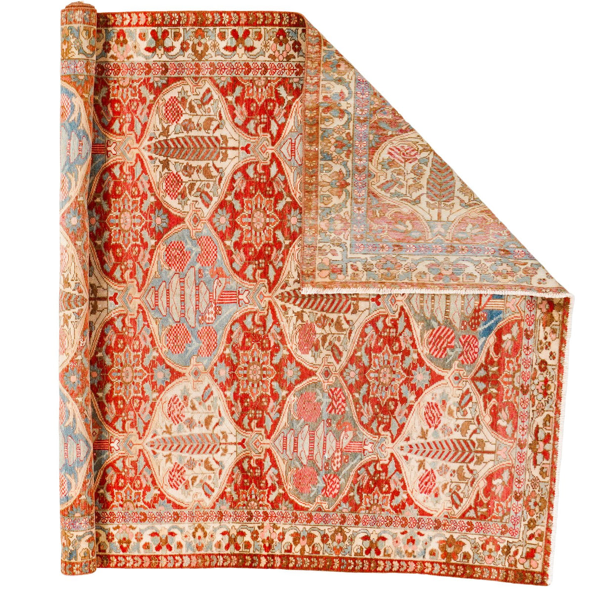5x7 Rust and Ivory Persian Rug
