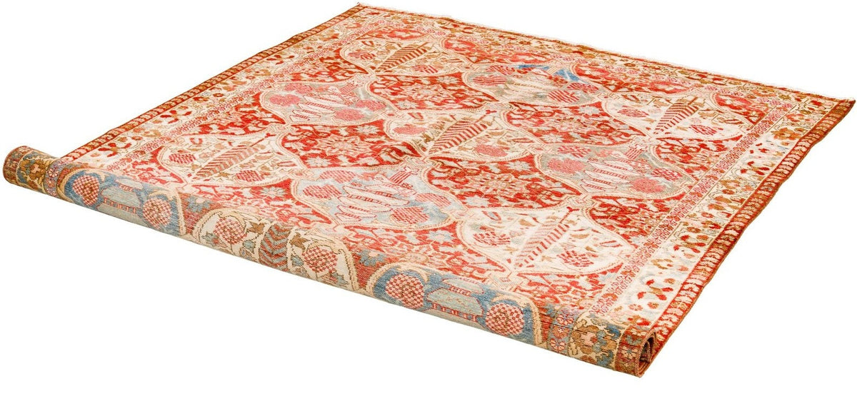 5x7 Rust and Ivory Persian Rug