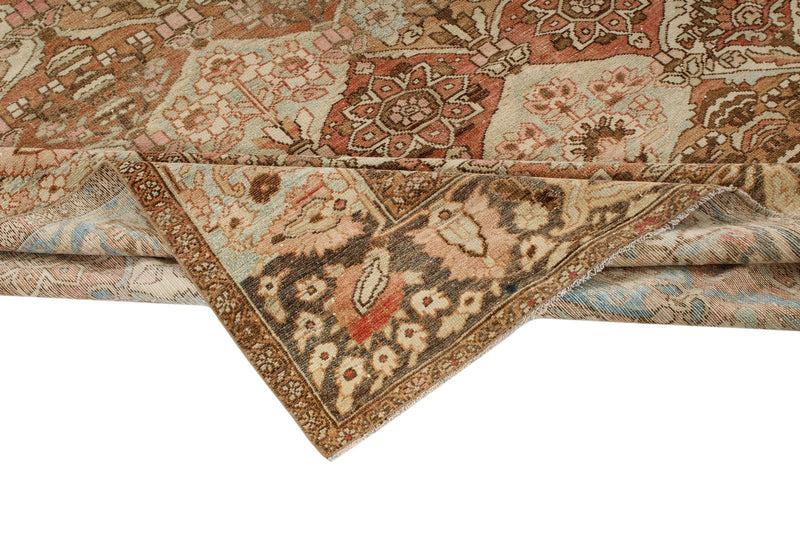 7x10 Rust and Ivory Persian Rug
