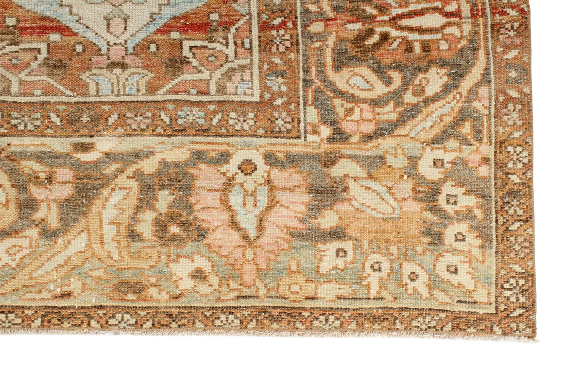7x10 Rust and Ivory Persian Rug
