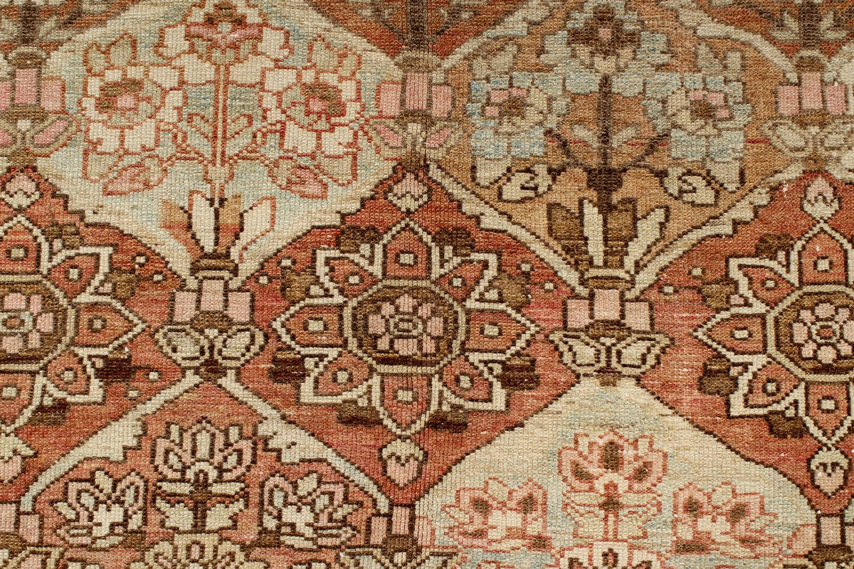 7x10 Rust and Ivory Persian Rug