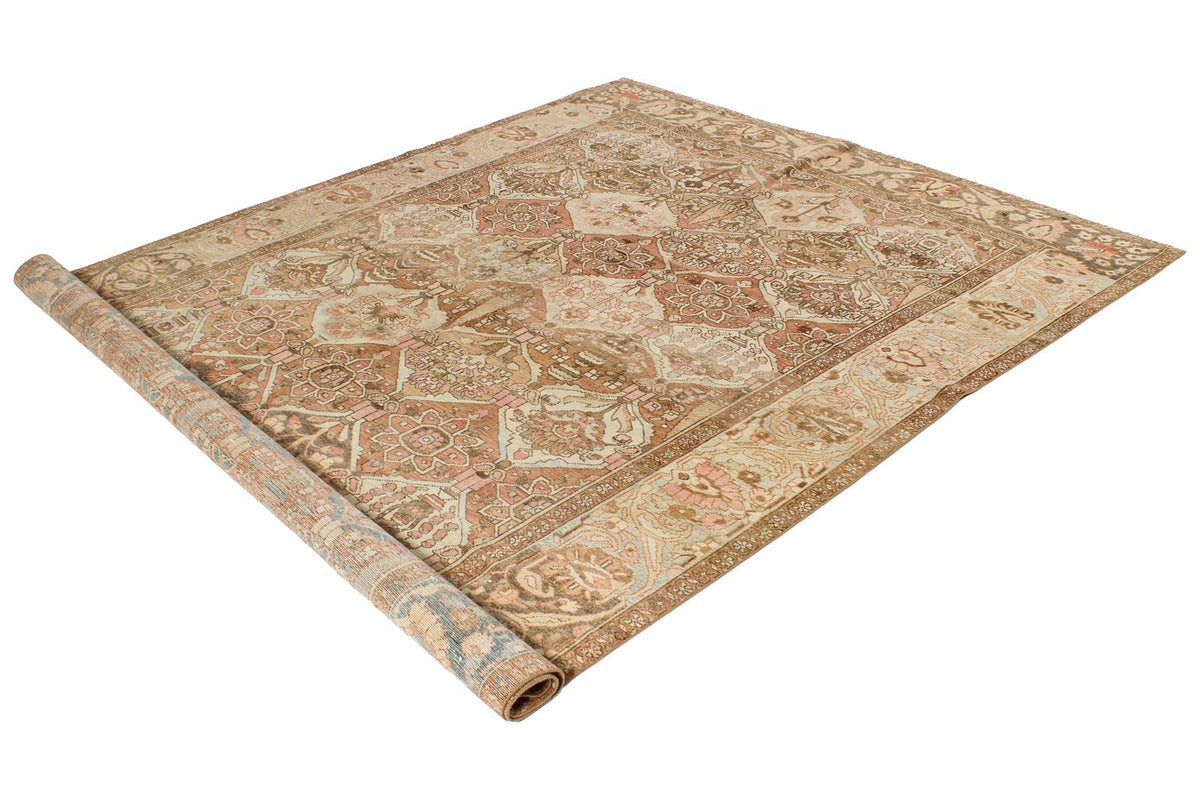 7x10 Rust and Ivory Persian Rug