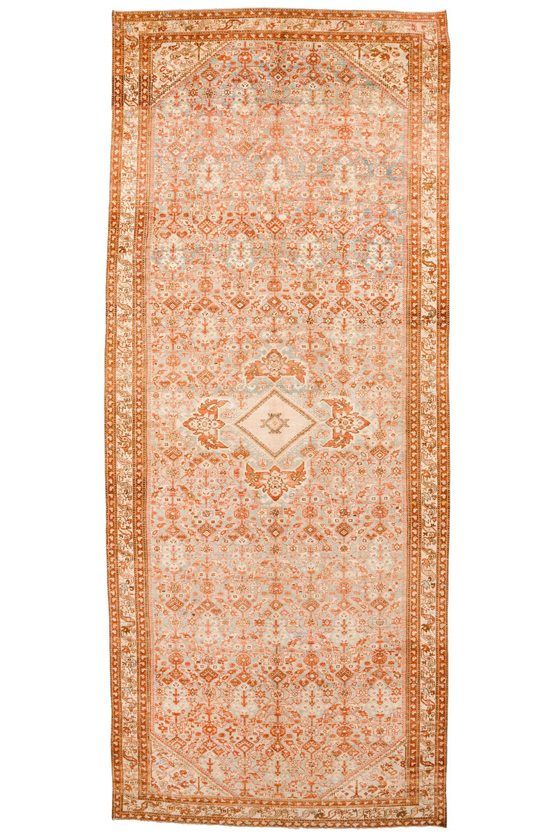 6x16 Blue and Beige Persian Tribal Runner