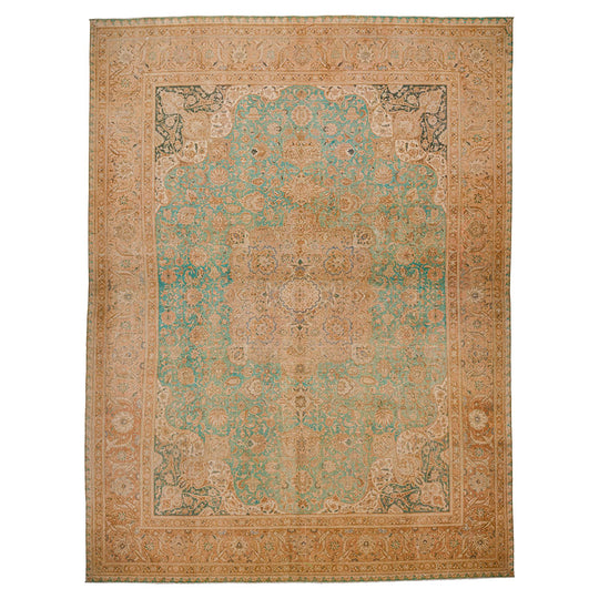 10x13 Beige and Green Persian Traditional Rug