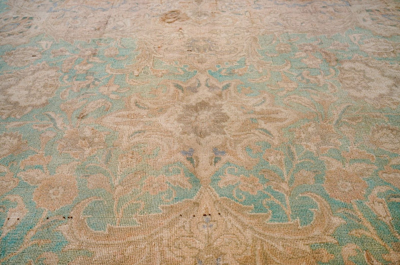 10x13 Beige and Green Persian Traditional Rug