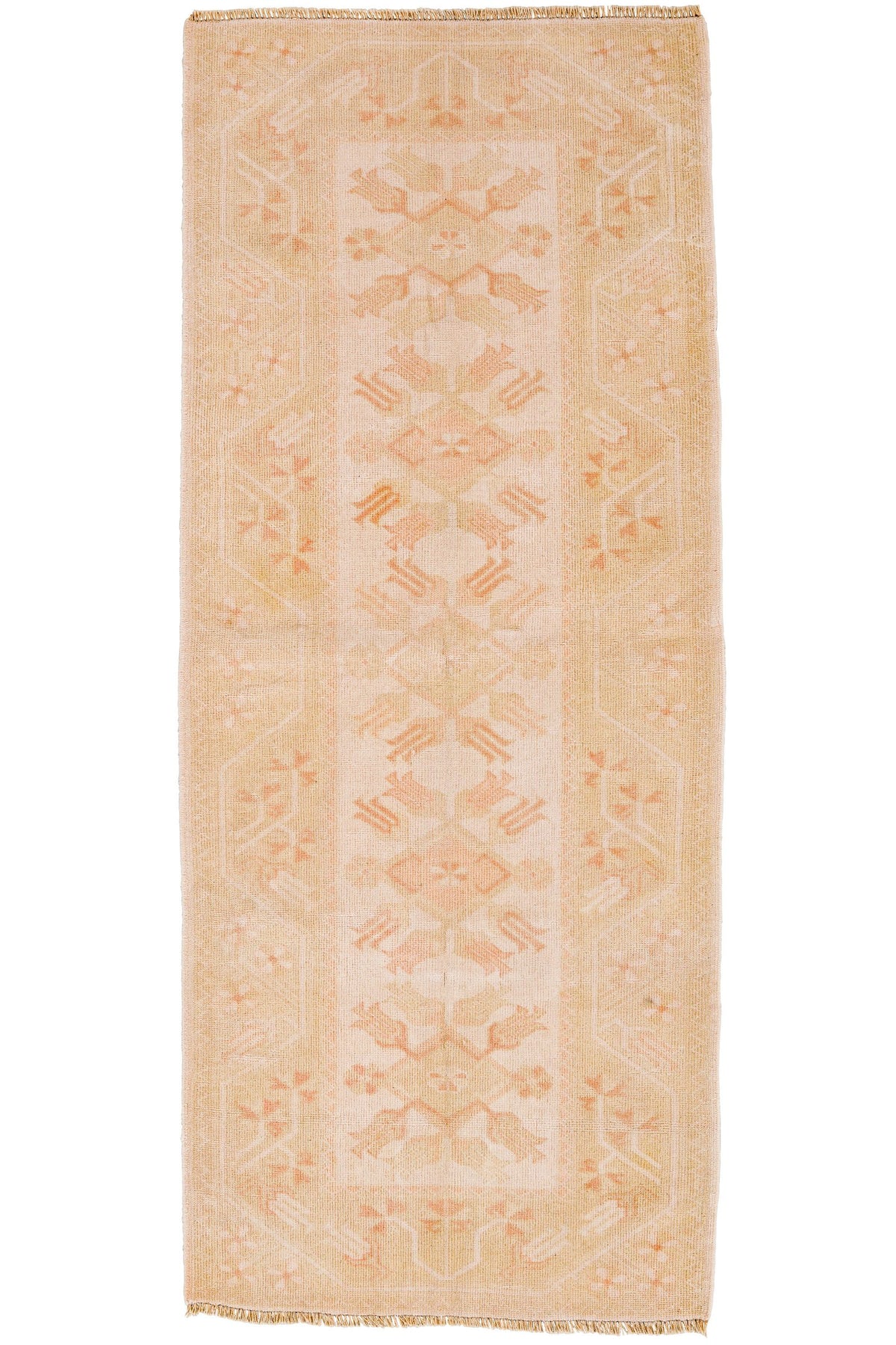3x7 Gold and Ivory Turkish Milas Rug