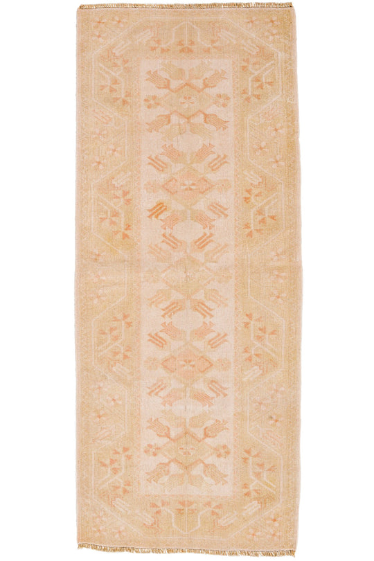 3x7 Gold and Ivory Turkish Milas Rug