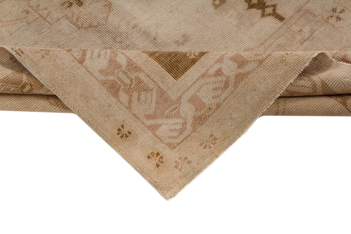 4x8 Beige and Brown Turkish Tribal Rug