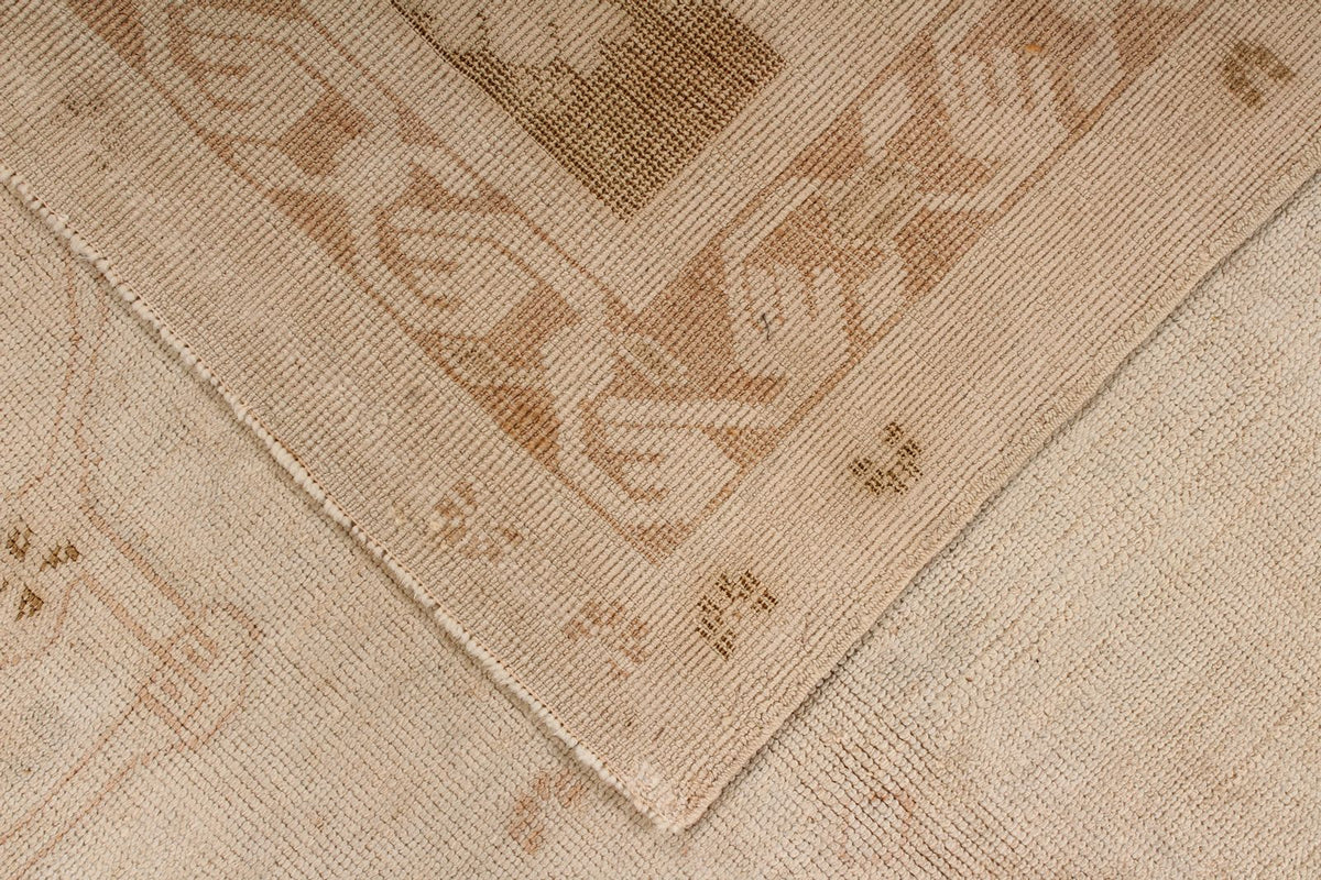 4x8 Beige and Brown Turkish Tribal Rug