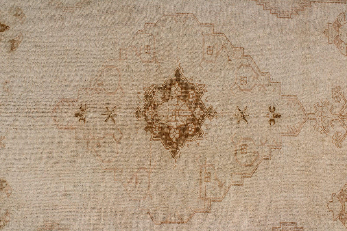 4x8 Beige and Brown Turkish Tribal Rug