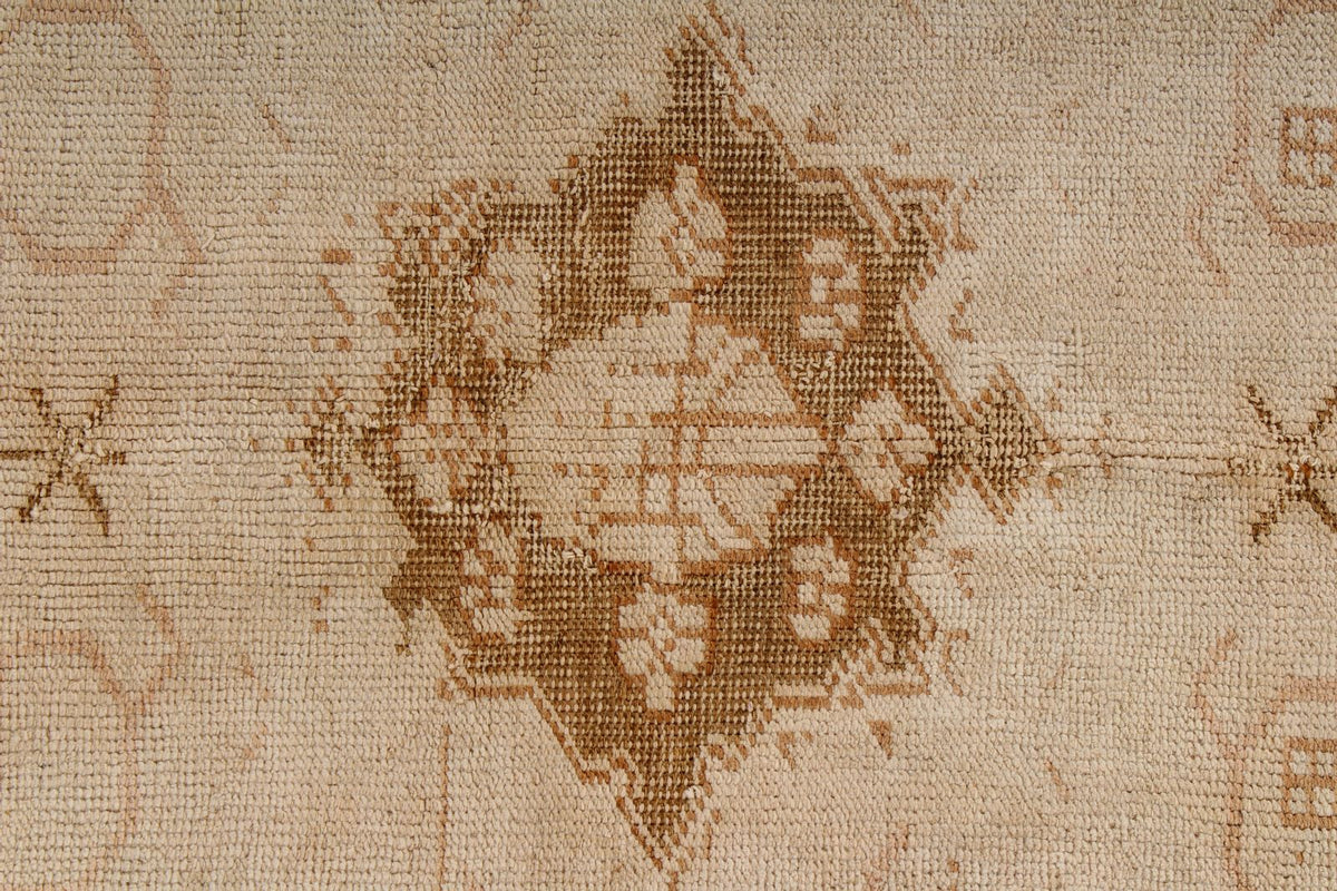 4x8 Beige and Brown Turkish Tribal Rug