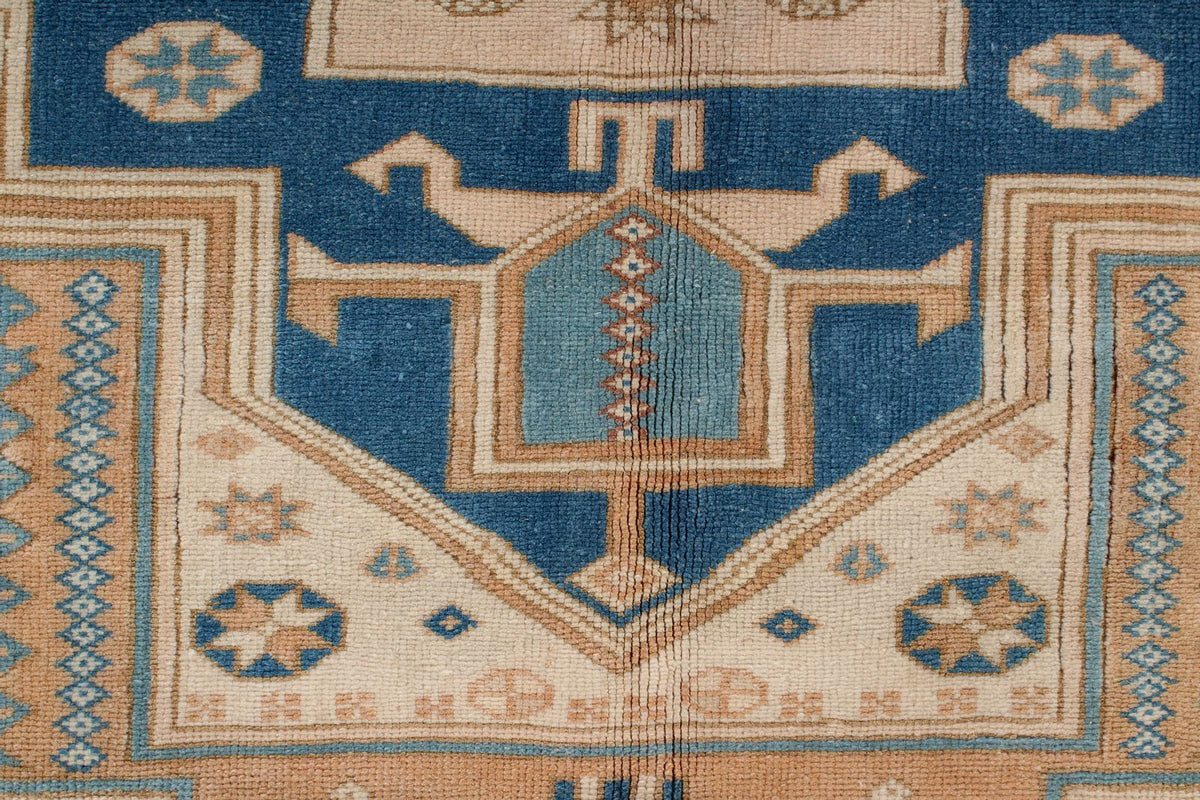 5x7 Beige and Blue Kazak Tribal Rug