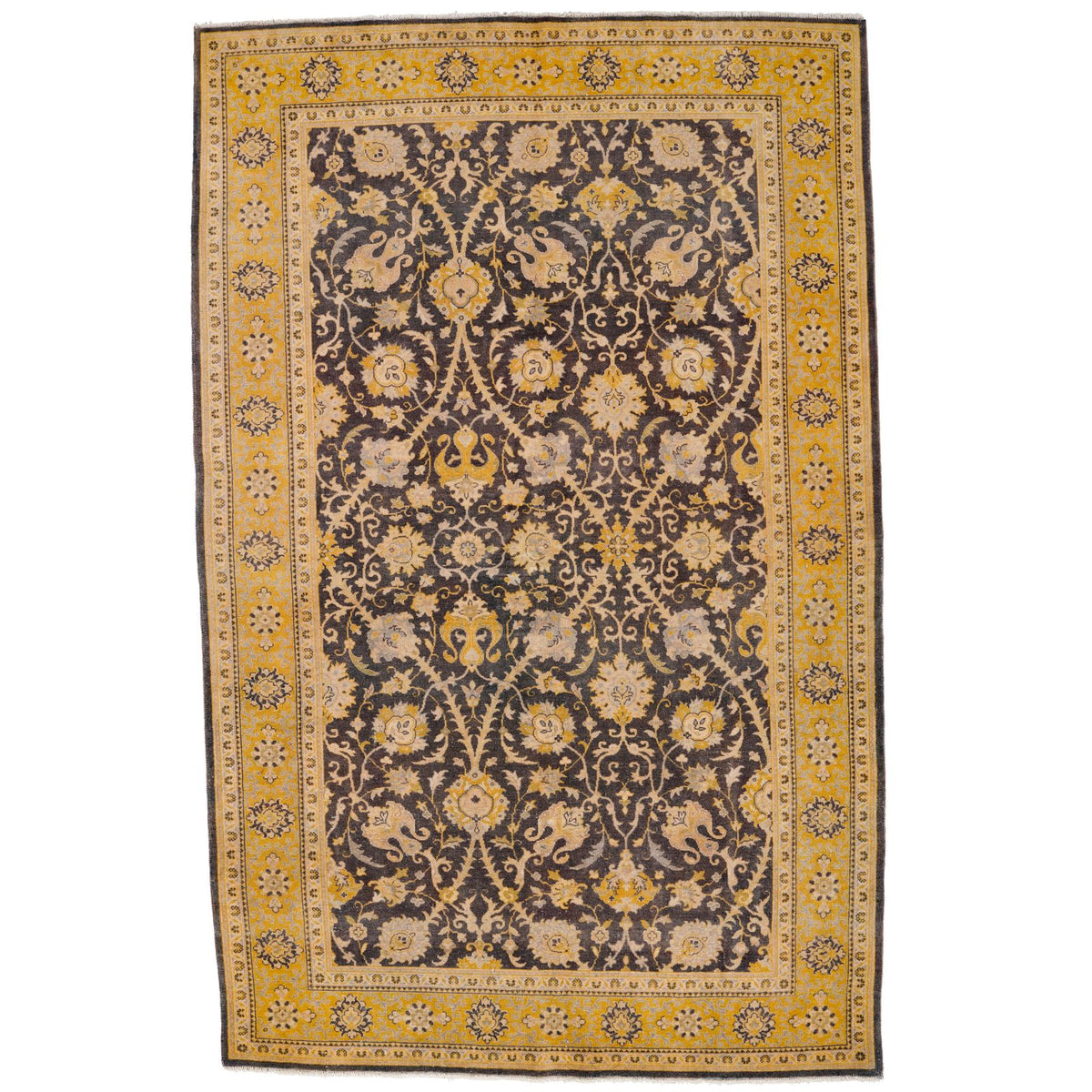 5x8 Beige and Brown Turkish Traditional Rug