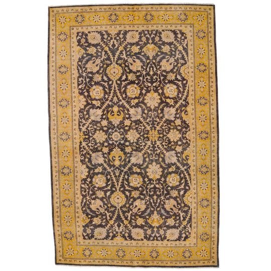 5x8 Beige and Brown Turkish Traditional Rug