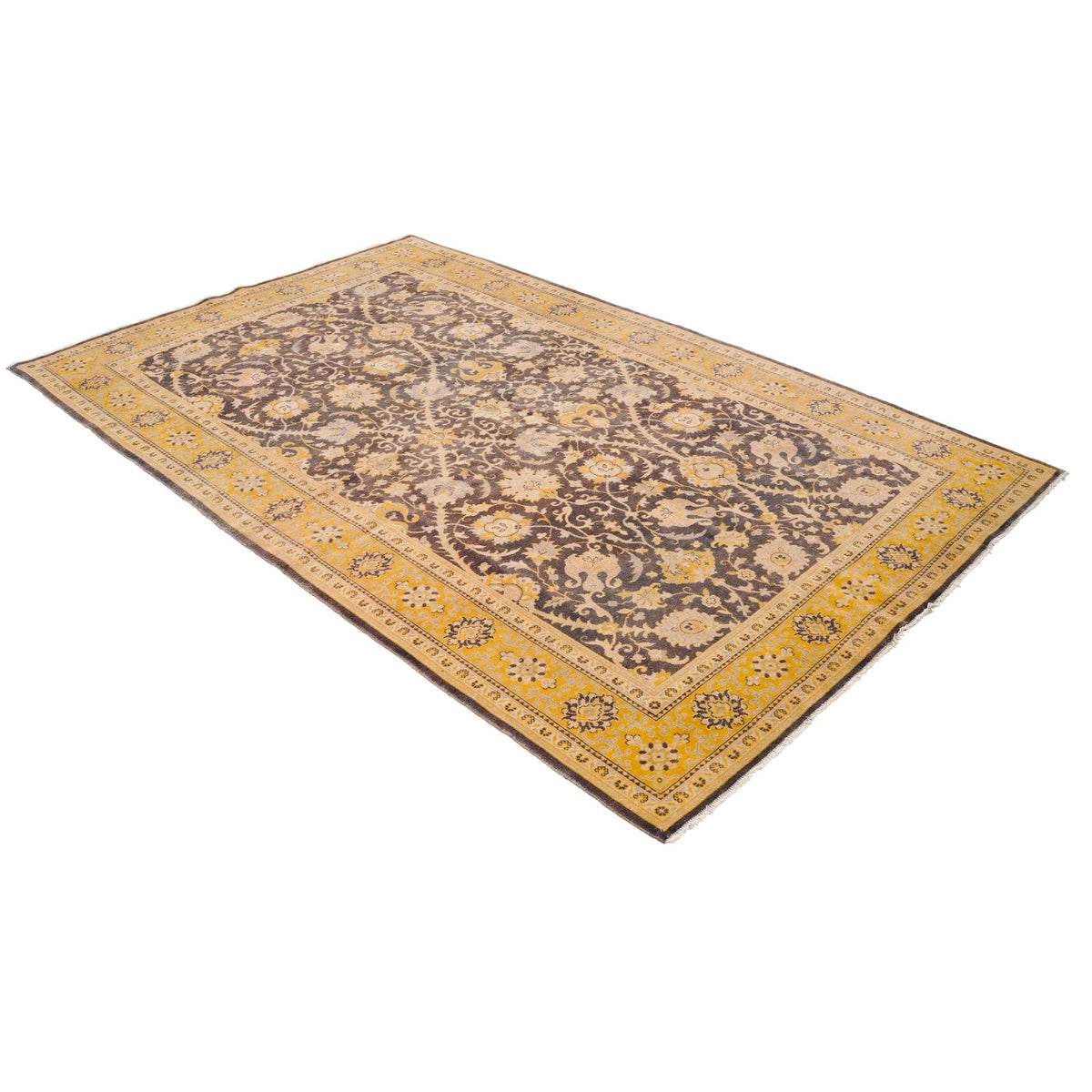 5x8 Beige and Brown Turkish Traditional Rug