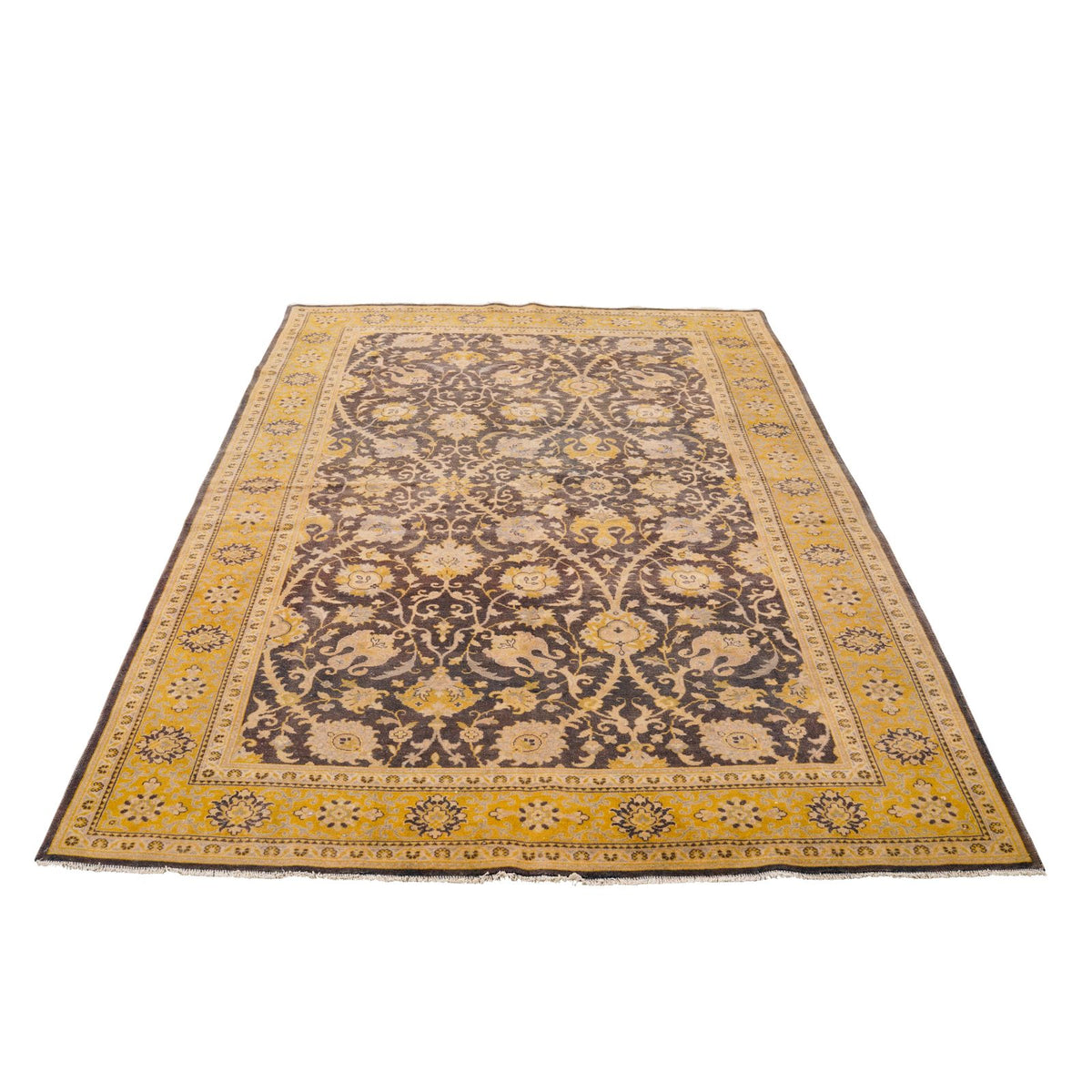 5x8 Beige and Brown Turkish Traditional Rug
