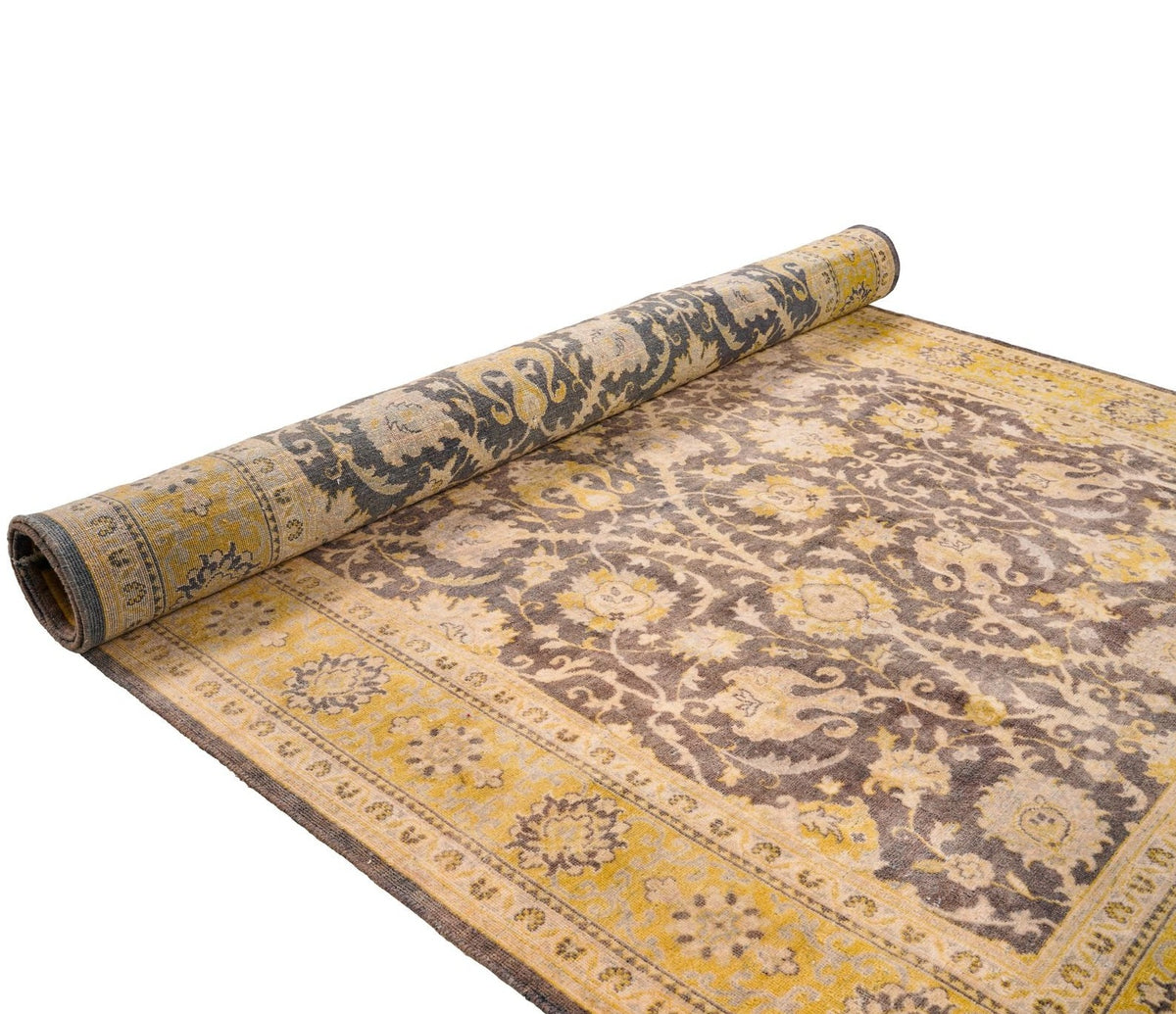 5x8 Beige and Brown Turkish Traditional Rug