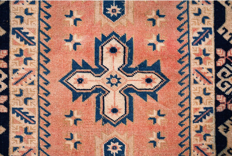 Vintage Handmade 4x6 Multicolor Anatolian Turkish Tribal Distressed Area Rug