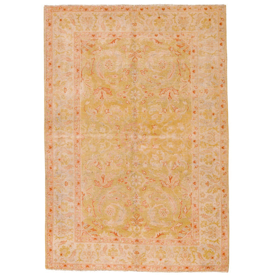 4x6 Beige Turkish Oushak Rug