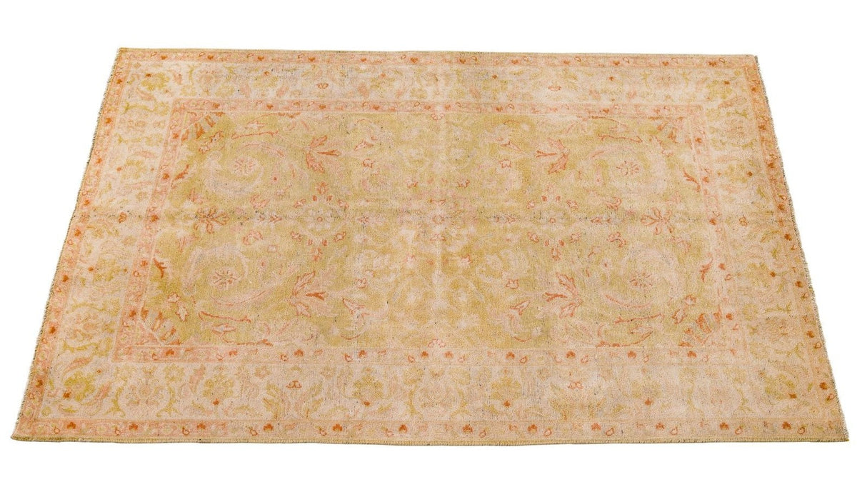 4x6 Beige Turkish Oushak Rug