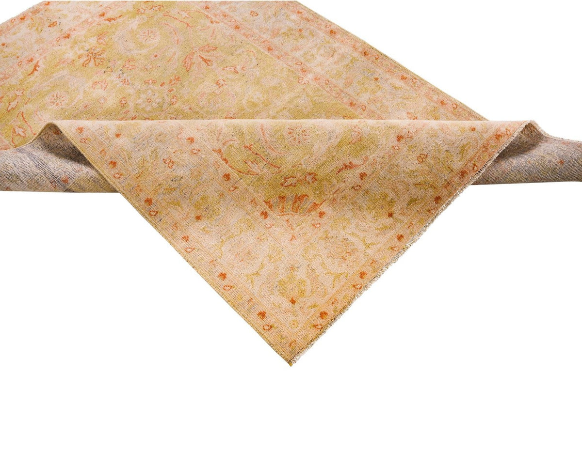4x6 Beige Turkish Oushak Rug