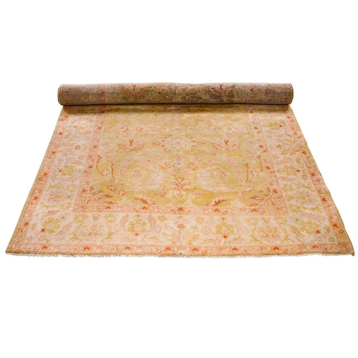 4x6 Beige Turkish Oushak Rug