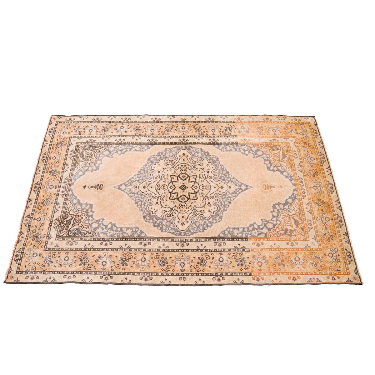 4x6 Beige and Gray Turkish Traditional Rug