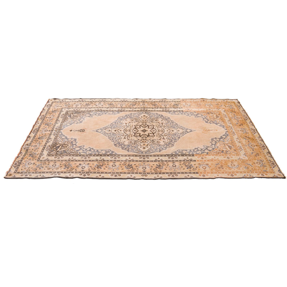 4x6 Beige and Gray Turkish Traditional Rug