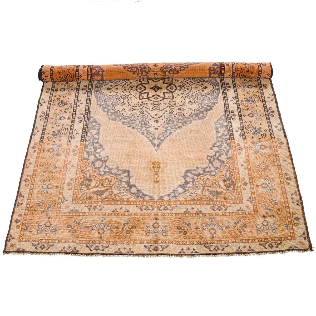 4x6 Beige and Gray Turkish Traditional Rug