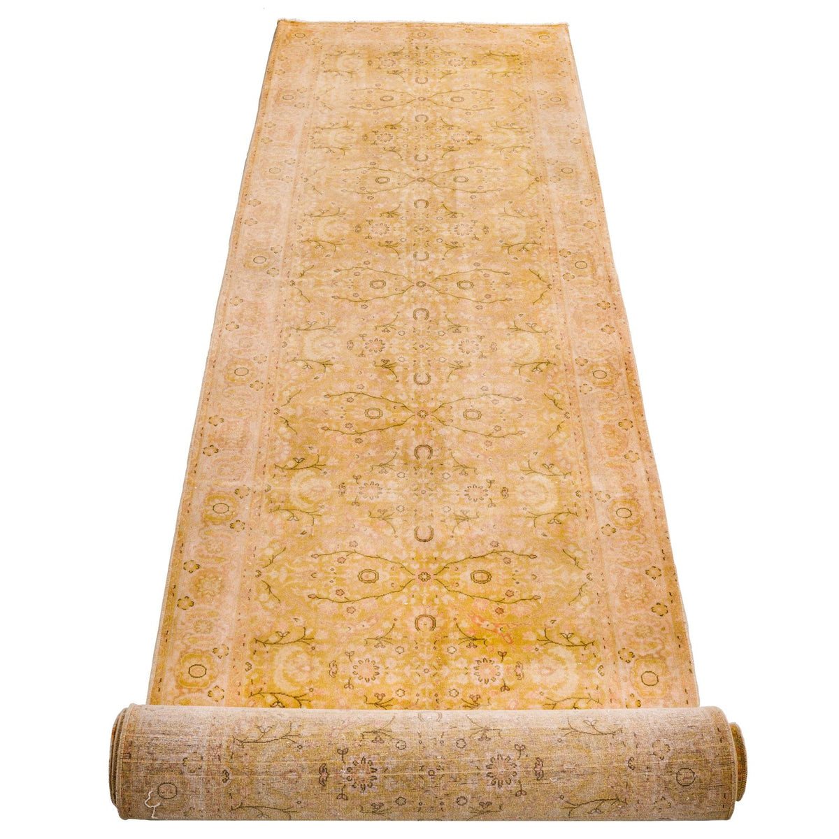 3x16 Beige and Brown Turkish Oushak Runner