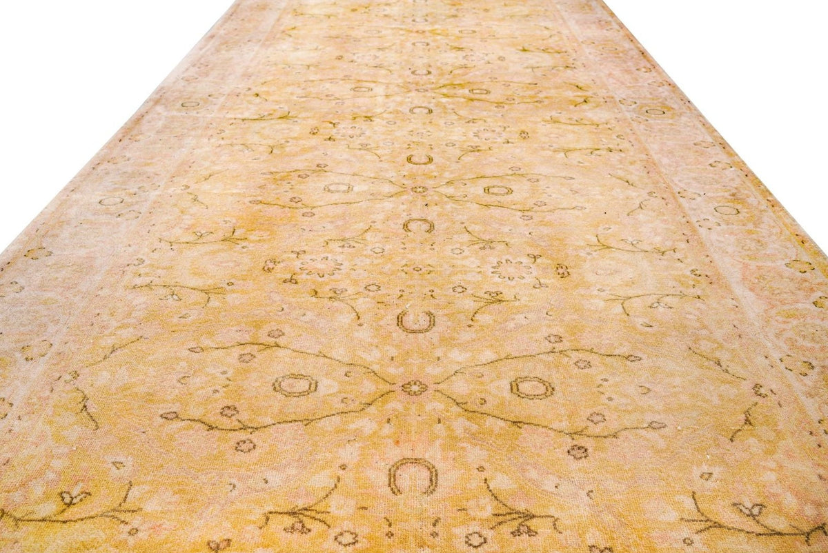 3x16 Beige and Brown Turkish Oushak Runner
