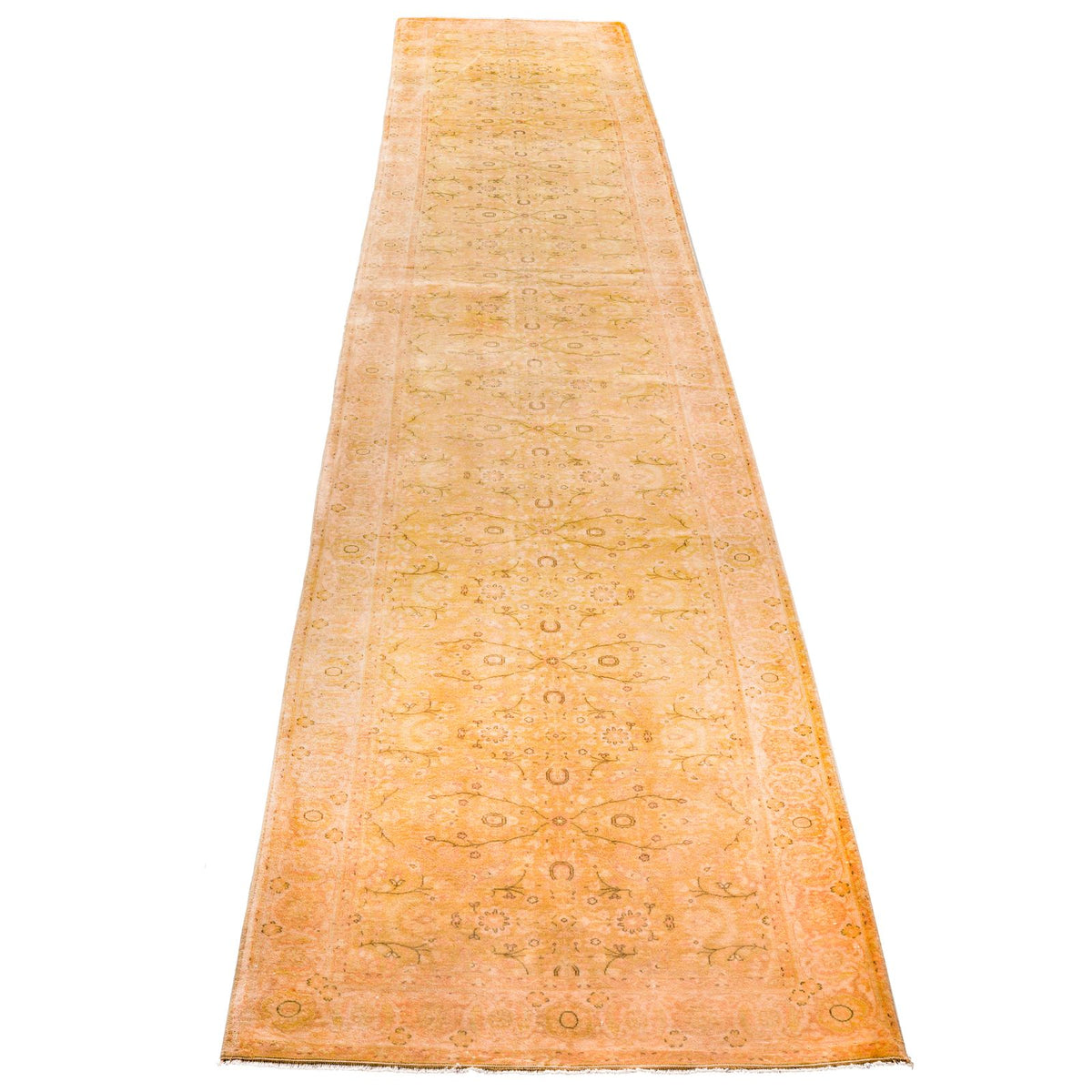 3x16 Beige and Brown Turkish Oushak Runner