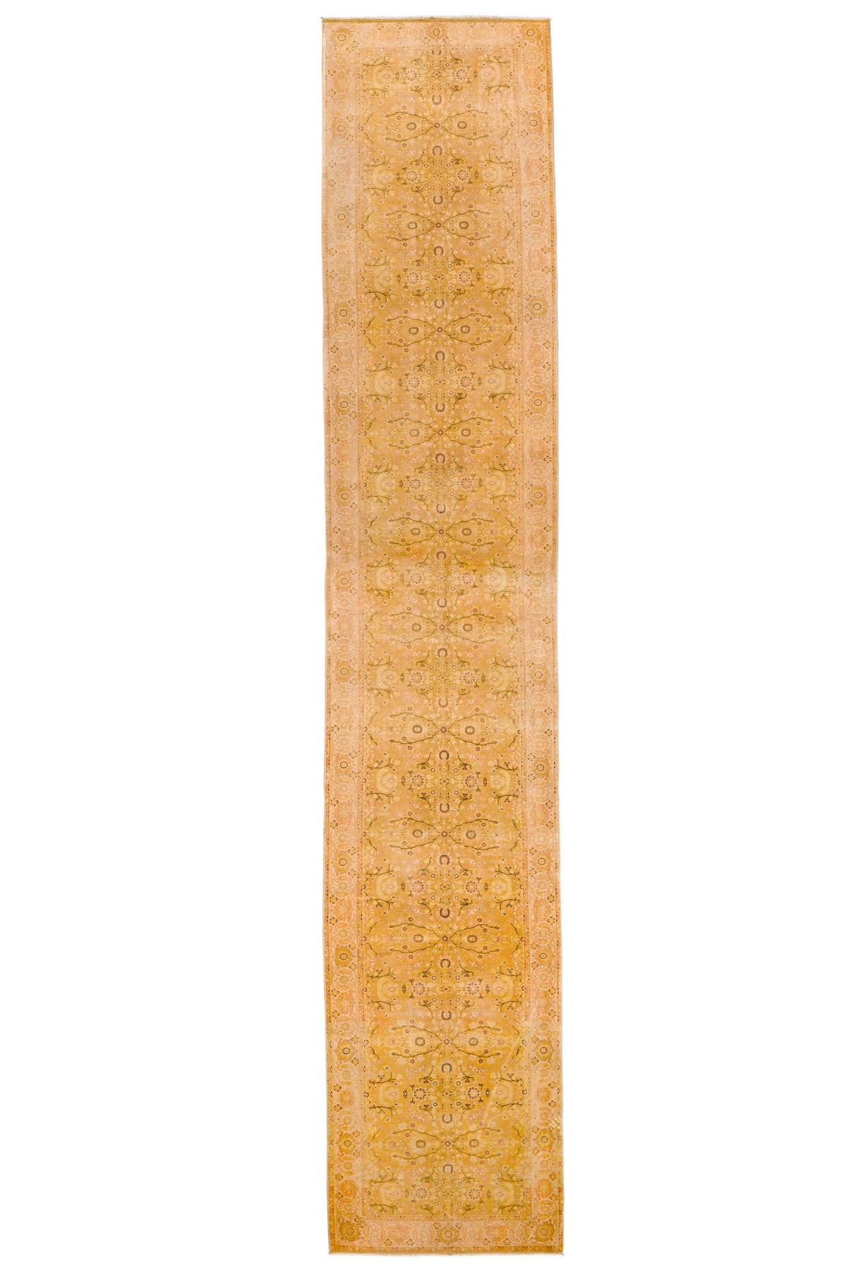 3x16 Beige and Brown Turkish Oushak Runner