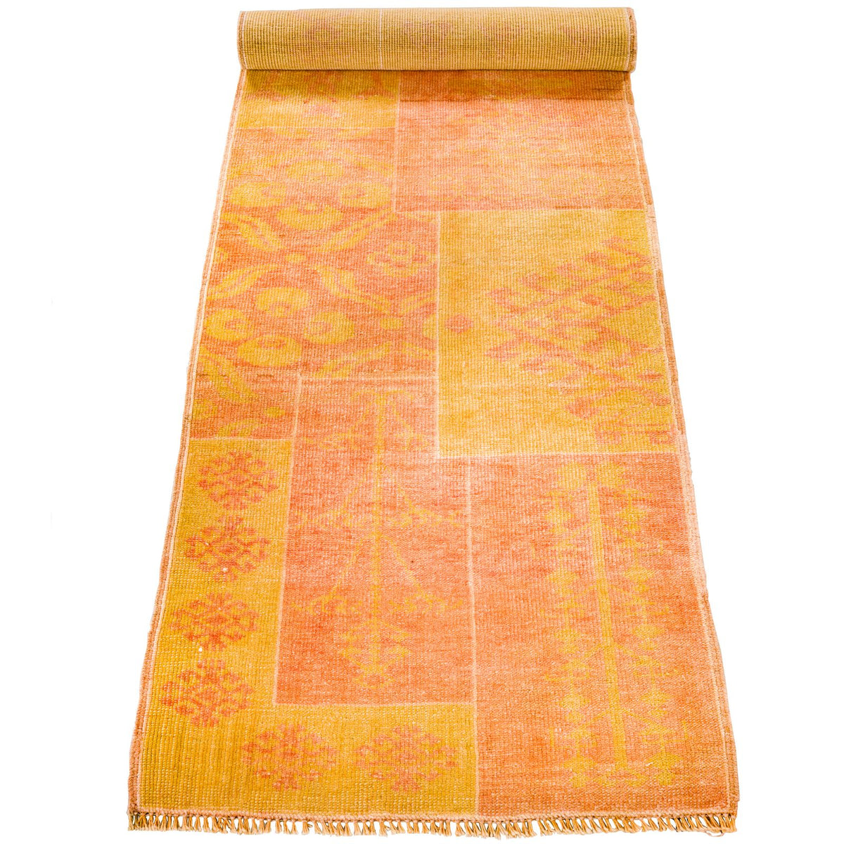 2x7 Beige and Rust Turkish Traditional Runner