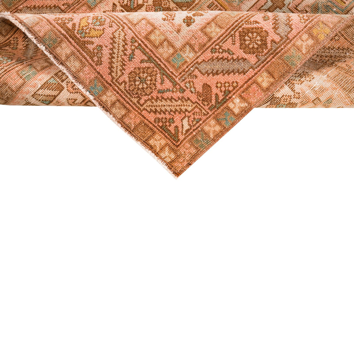 Vintage Handmade 3x14 Brown and Beige Anatolian Caucasian Traditional Distressed Area Runner