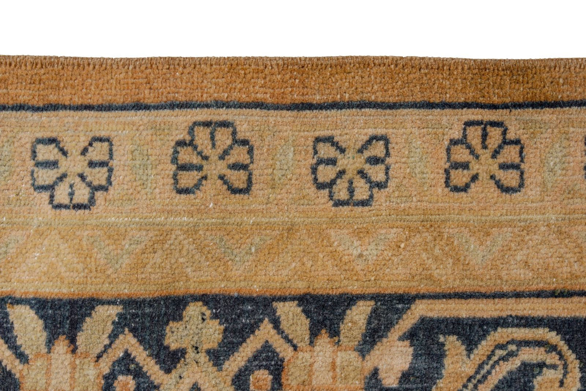 10x19 Beige and Navy Turkish Tribal Rug