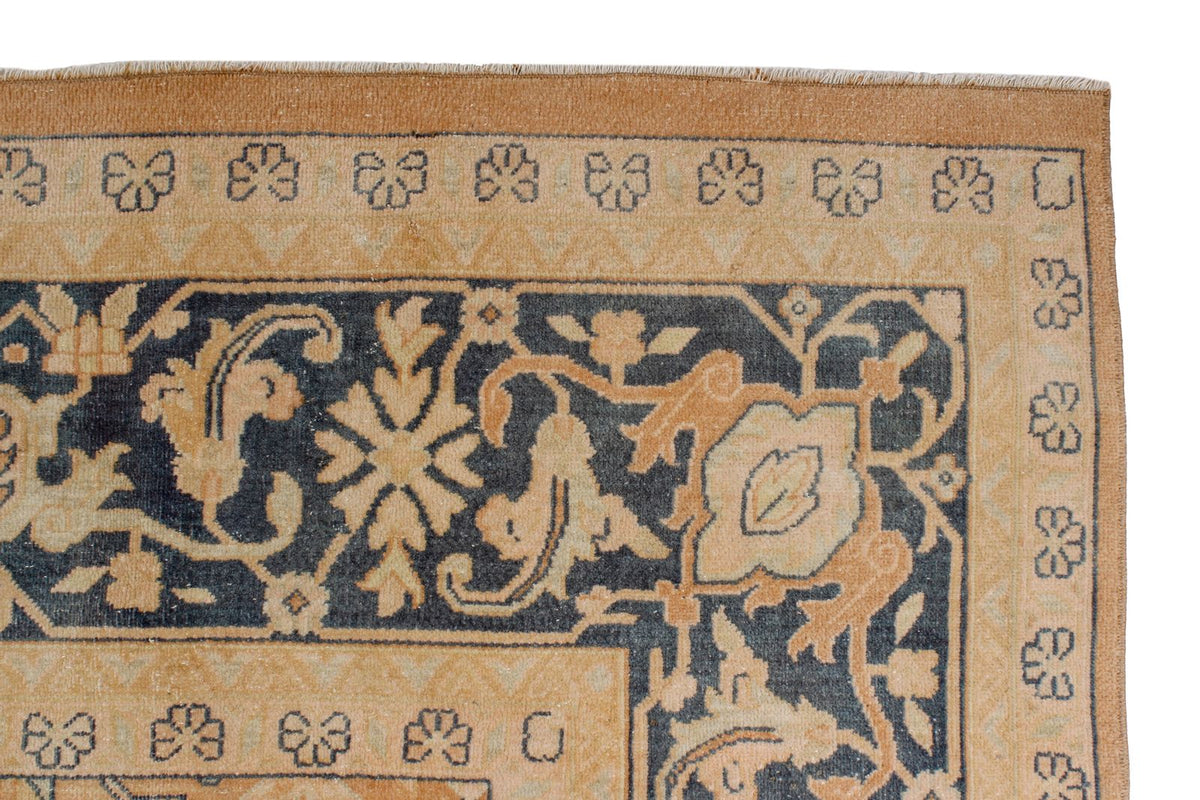 10x19 Beige and Navy Turkish Tribal Rug