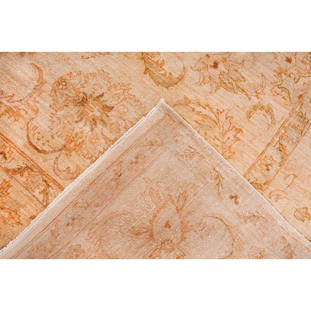 9x13 Beige and Red Turkish Oushak Rug