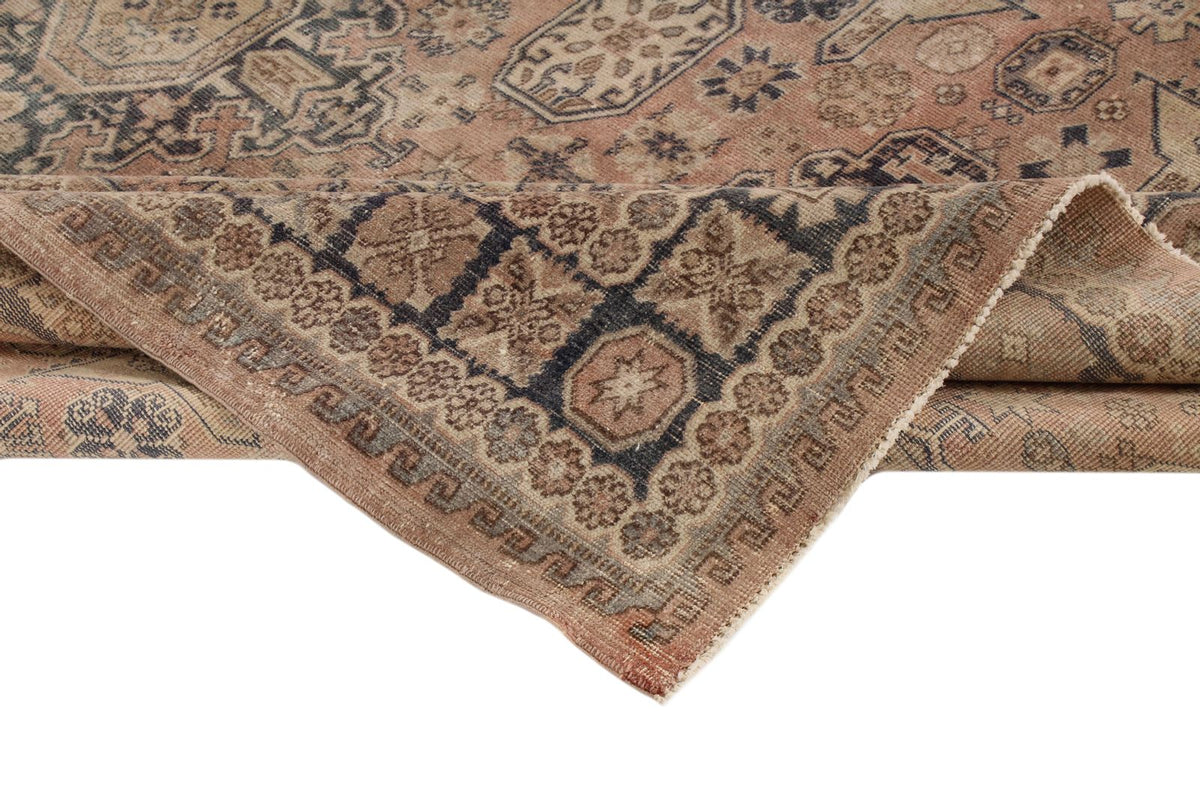 7x10 Brown and Beige Kazak Tribal Rug